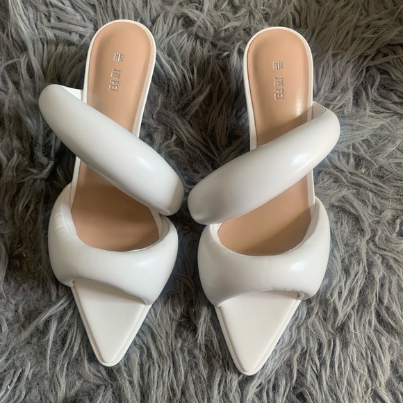 JW PEI Shoes - JW PEI White Sculptural Heels with Stiletto